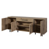 Buffet/bahut contemporain 225 cm chêne canyon Timber