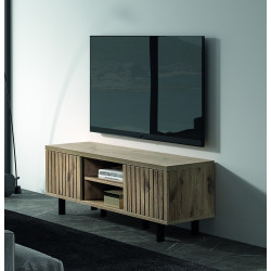 Meuble TV contemporain 160 cm chêne canyon Timber