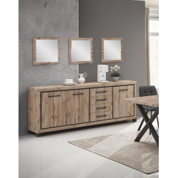 Buffet/bahut contemporain 225 cm chêne canada Heleane