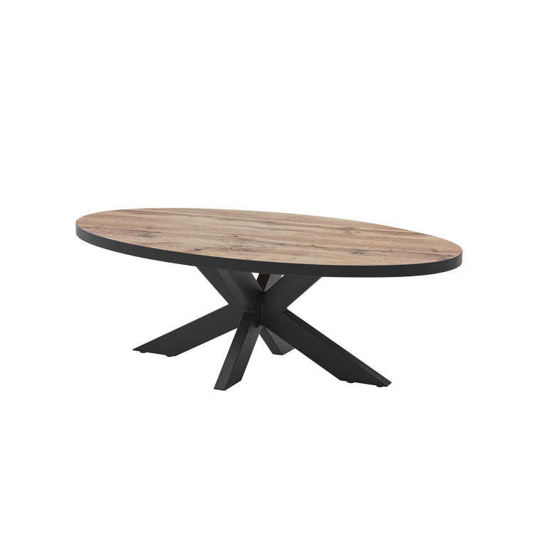 Table basse ovale contemporaine chêne canada Heleane