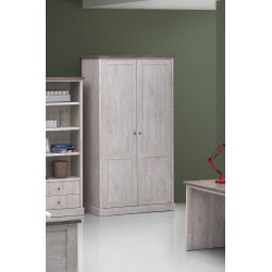 Armoire enfant contemporaine 118 cm chêne blanc/marron Maxime