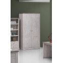 Armoire enfant contemporaine 118 cm chêne blanc/marron Maxime