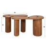 Tables basses en acacia massif naturel Helina (lot de 2)