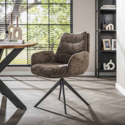 Fauteuil pivotant moderne en tissu Koraline (lot de 2)