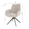 Fauteuil pivotant moderne en tissu Koraline (lot de 2)