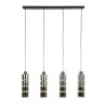 Suspension industrielle 4 lampes en verre chromé Murphy