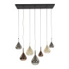 Suspension moderne 7 lampes en verre tricolore Willow