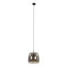 suspension moderne 1 lampe en verre gris fumé Flora