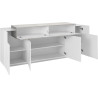 Buffet/bahut moderne 200 cm blanc laqué/béton Corso