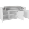 Buffet/bahut moderne 160 cm blanc laqué/béton Corso