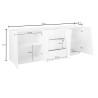 Buffet/bahut moderne 220 cm gris ardoise Vegas