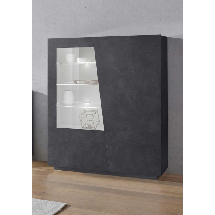 Vitrine moderne gris ardoise Vegas