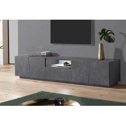 Meuble TV moderne gris ardoise 220 cm Vegas