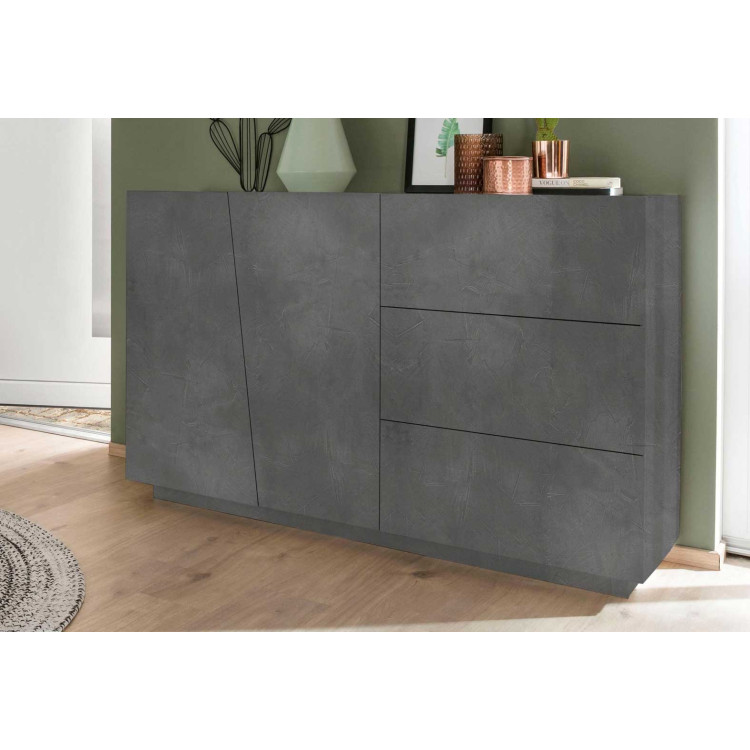 Buffet/bahut moderne gris ardoise 140 cm Vegas