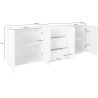 Buffet/bahut moderne 224 cm gris ardoise Pittsburgh