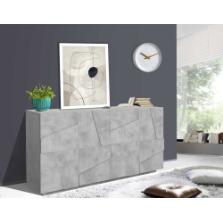 Buffet/bahut moderne 162 cm gris béton Pittsburgh