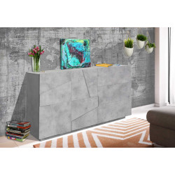 Buffet/bahut moderne 143 cm gris béton Pittsburgh