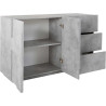 Buffet/bahut moderne 143 cm gris béton Pittsburgh