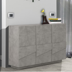 Buffet/bahut moderne 120 cm gris béton Pittsburgh