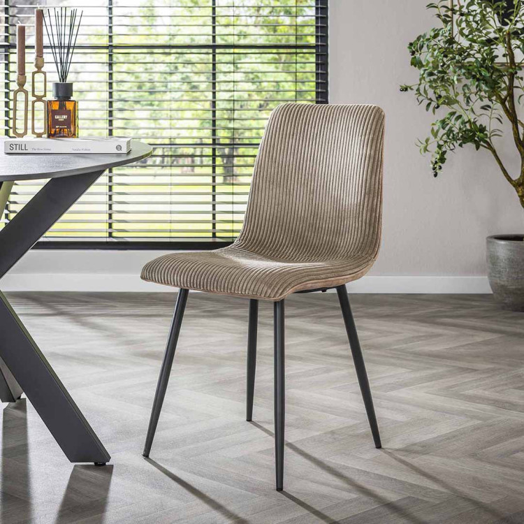 Chaises de salle à manger modernes en velours côtelé Coline (lot de...