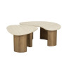 Tables basses en bois massif et céramique Julietta (lot de 2)