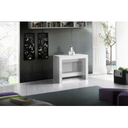 Table console extensible contemporaine pin blanc Montoya