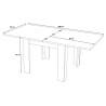 Table de salle à manger extensible 90 cm pin blanc Jessica