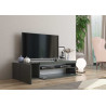 Meuble TV moderne 150 cm anthracite laqué brillant Adilah