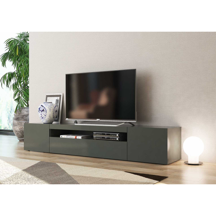 Meuble TV moderne laqué 200 cm Adilah