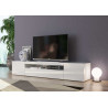 Meuble TV moderne 200 cm laqué blanc brillant Adilah