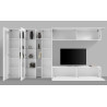 Ensemble TV mural moderne 340 cm blanc laqué brillant Maroussia