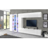 Ensemble TV mural moderne 340 cm blanc laqué brillant Maroussia