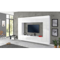 Banc TV moderne blanc laqué brillant Maroussia