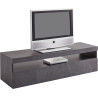 Meuble TV moderne 130 cm gris ardoise Benedict