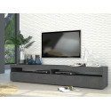 Meuble TV moderne 200 cm gris ardoise Benedict