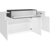 Buffet/bahut moderne 140 cm blanc laqué brillant/ardosie Corsiva