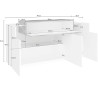 Buffet/bahut moderne 140 cm blanc laqué brillant/ardosie Corsiva