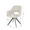 Chaise de salle à manger pivotante en tissu Armel (lot de 2)