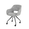 Chaise de salle à manger pivotante sur roulettes en tissu Armel (lot de 2)