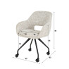 Chaise de salle à manger pivotante sur roulettes en tissu Armel (lot de 2)