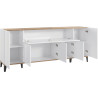 Buffet/bahut 200 cm moderne blanc laqué brillant/érable Shine