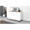 Buffet/bahut moderne 120 cm blanc laqué brillant/érable Shine