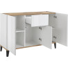 Buffet/bahut moderne 120 cm blanc laqué brillant/érable Shine