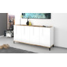 Buffet/bahut moderne 160 cm blanc laqué brillant/érable Shine