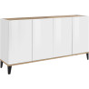 Buffet/bahut moderne 160 cm blanc laqué brillant/érable Shine