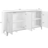 Buffet/bahut moderne 160 cm blanc laqué brillant/érable Shine