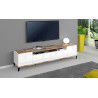 Meuble TV moderne 200 cm blanc laqué brillant/érable Shine