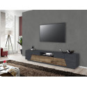 Meuble TV moderne 220 cm ardoise/érable Alienor