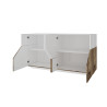 Buffet/bahut moderne 200 cm blanc laqué brillant/érable Alienor