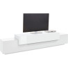 Meuble TV moderne 240 cm blanc laqué brillant Corso